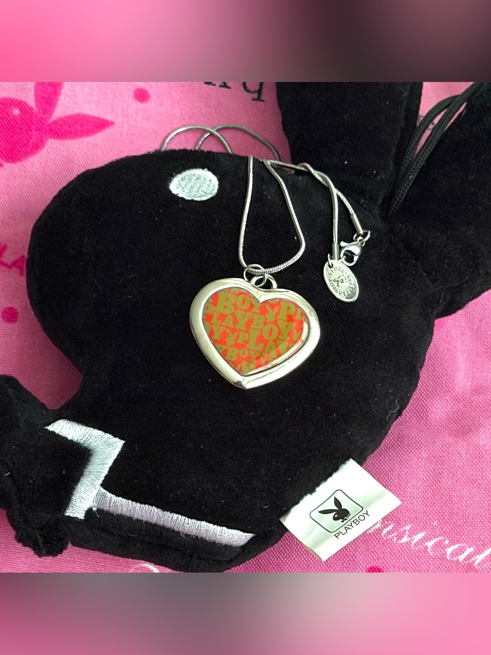 Playboy Y2K monogram logo necklace